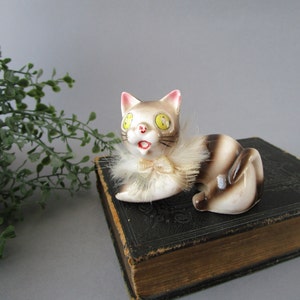 Kitsch Ceramic Cat Vintage Cat Figurine Collectible Cats Retro Cat Statue Old Small Cat Figure Cat Lovers Gift Present Animal Figurines