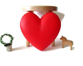 90s Vintage Heart Shape Lamp Kids Room Lighting Red Heart Home Decor Nursery Decor Night Light from IKEA Made in Sweden Scandinavia