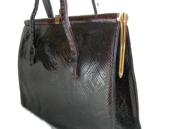 Reduced Price . Exclusive Vintage 1950s Snakeskin Bag 