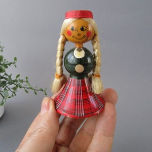 1 pc. Vintage Handmade Wooden Collectible Folk Costume Doll Made in Estonia USSR Wood Dolls For Collection Folk art