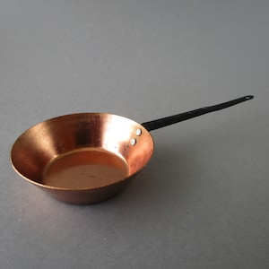 Sueco Vintage Mini Cobre Pan Antiguo Cobre Sartén Recipiente de Cobre Utensilios de Cocina Decoración de Cobre Decoración Rústica Casa de Muñecas Cocina