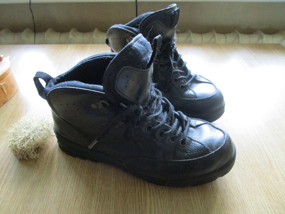 Lands end black leather boots sales
