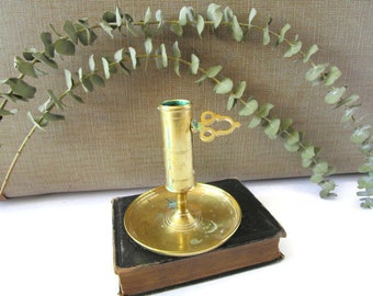 Swedish Antique Solid Heavy Brass Candlestick Holder MCM Mid Century Modern Design Home Decor Retro Sweden Norway Nordic Decor Gift