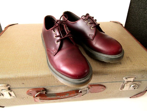 Dr.Martens★ローカット/UK8/WHT・WINE RED/レザー Vintage the Original Doc Martens Wine Red Leather Dr Martens