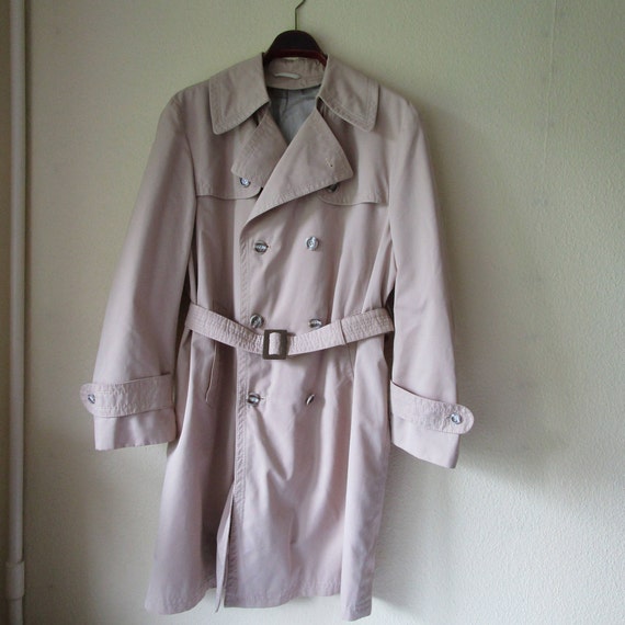 Men's Vintage Trench Coat 70s Long Beige Coat  Me… - image 1