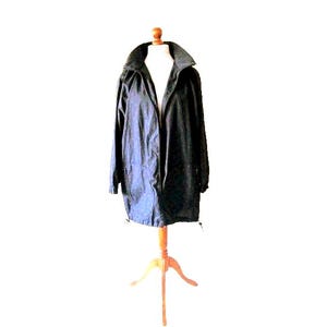 Vintage MARJA KURKI Design Black Windbreaker Light Rain Jacket Packable Women&#39;s Spring Summer Outdoors Jacket Removable Hood Size M Medium