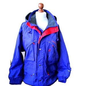 Vintage Land & Lake Parka 80s Jacket Blue Red Winter Parka Jacket 80s Clothing  Ski Jacket Men's Unisex Size Medium - Large