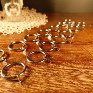 40mm Silver Curtain Rings Eyes set of 14, Silver Drapery Rings Strong Stainless Steel