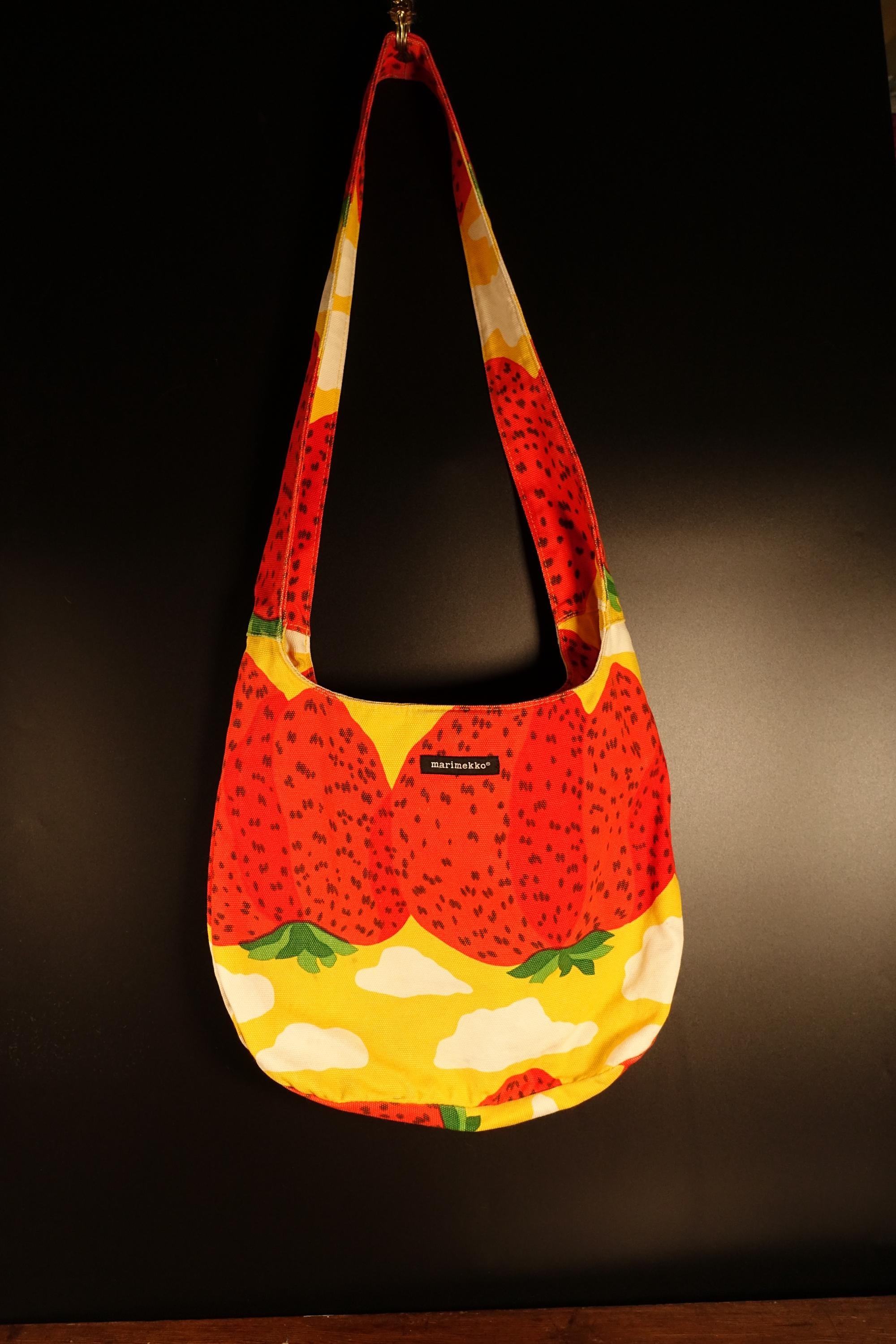 Vintage Marimekko Strawberry Shoulder Bag Shopper Bag Beech 