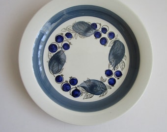 Vintage Rare RORSTRAND Sweden GILLE Side Dessert Bread Plate Collectible Blue White Plate Hand Painted Plate Scandinavian Scandi Design
