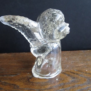 Vintage Swedish art glass angel candle holder Glass angel figurine Glass angel paperweight Swedish Christmas Scandinavian decor Gift