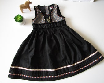 Vintage Scandinavo Ragazze Bambini Tradizionale Stile Folk Dress Abito Etico Abito Norvegese Norvegia NOS