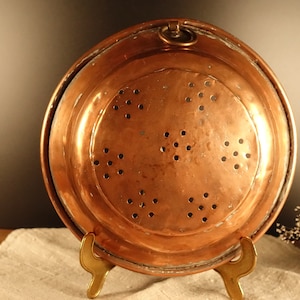Old Copper Strainer Scandinavian Swedish Copper Colander Rustic Primitive Copperware Farmhouse Country Kitchen Wall Décor Vintage Utensil