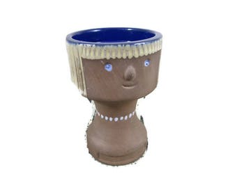 Mid Century Modern Vase Candle holder Scandinavian Design Girl Vase Candleholder  Pottery Ceramic Collectible