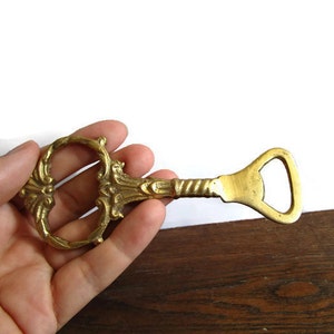 Vintage Brass Bottle Opener Collectible Beer Bottle Openers Mid Century Modern Barware Drink Ware Gift For Him Boyfriend Beer Lovers Gift