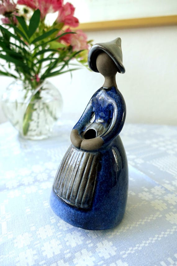 Jie Gantofta Sweden Ceramic Girl Figurine Vase Vintage