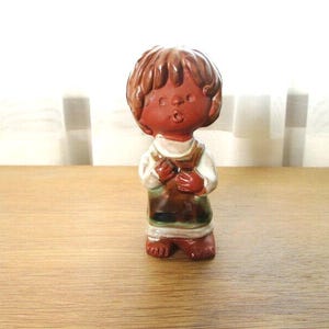 Süße Keramik Mädchen Figur Vintage skandinavische Keramik Figur braun MCM schwedische Keramik Made in Sweden Sammlerfiguren