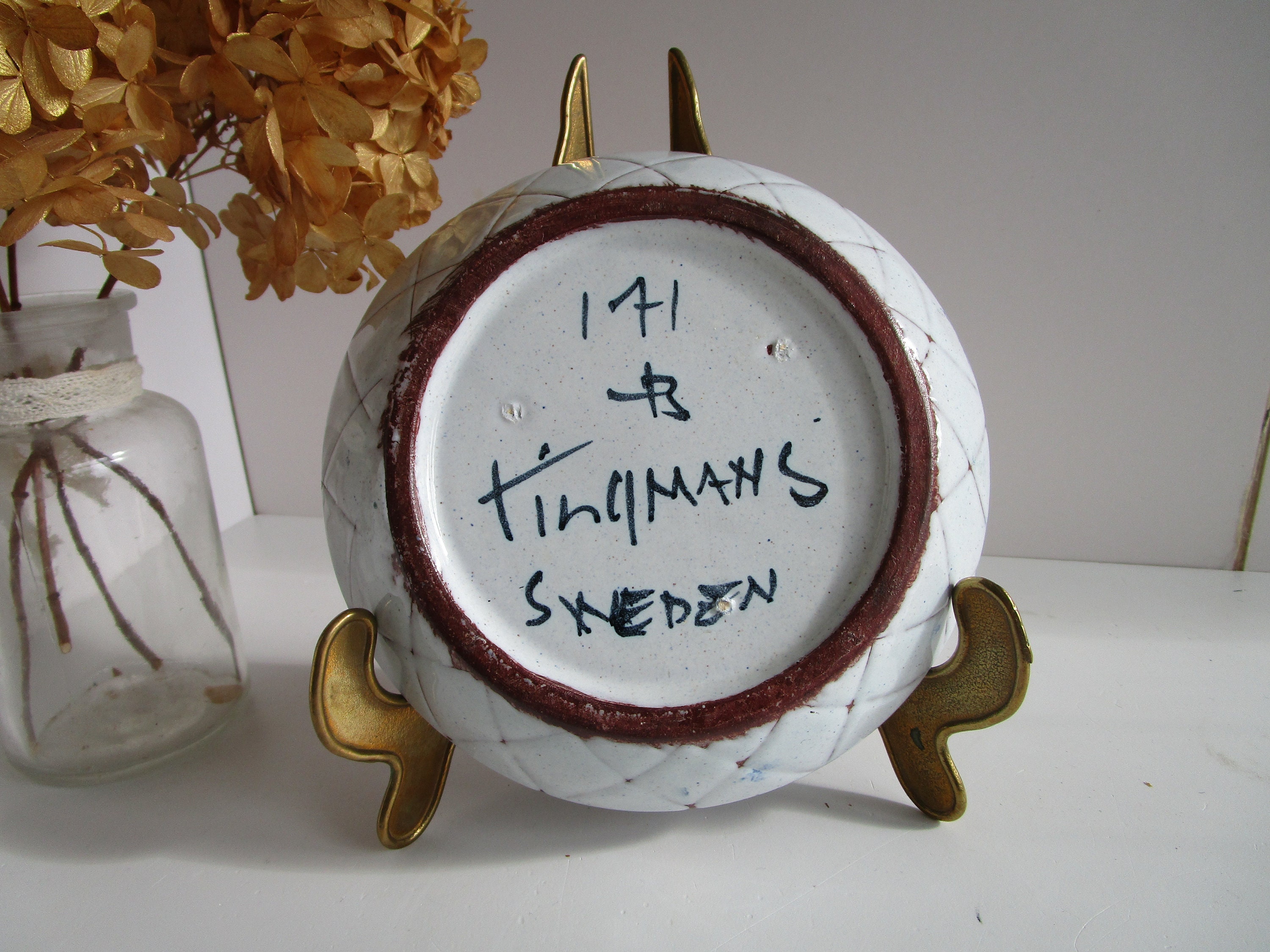 【Made in sweden】Tilgmans Keramik　壁掛けプレート art-pottery-sgrafitto-wall-