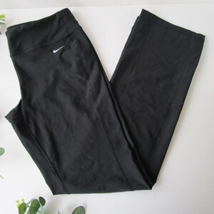 Nike Track Pants Womens Large Black Elastic Waist Ankle Cinch Vintage Y2K