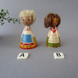 Vintage Old Wooden Doll Collectible Folk Costume Doll Made in Estonia by Salvo Wood Dolls For Collection Folk art Handmade Hand Painted