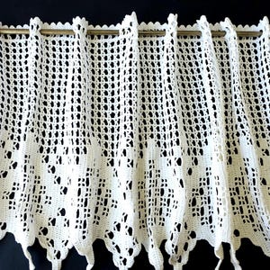 Hand Crochet White Lace Valance Crochet Curtain Swedish Hand Crochet Fall Décor Spring Valance  Crochet Valance Cotton Lace Farmhouse Style