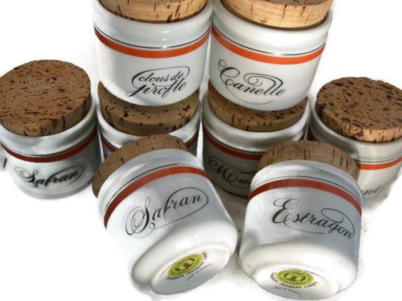 Adorable French Spice Jars Spice Containers Porcelaine Etsy
