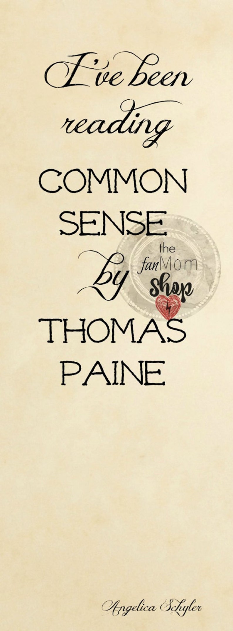 hamilton inspired common sense printable bookmark etsy