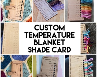 CUSTOM Crochet Knit Temperature Mood Blanket  Shade Card Legend