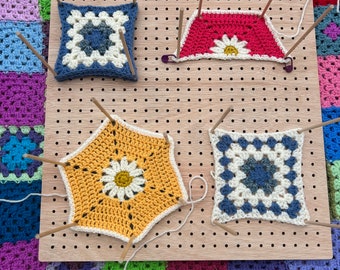 EXTRA LARGE Crochet blocking board for blocking motifs and granny squares up to 36x36cm. Small batch locally made.