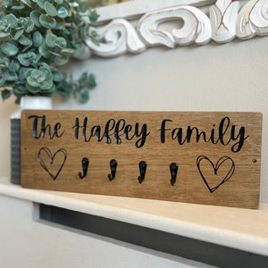 Gancho de llave personalizado / Personalizado / Madera tallada grabada