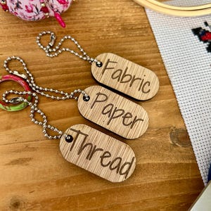 Set of 3 Bold Scissor Fobs | Wooden Gift for a Crafter | Sewing Accessories