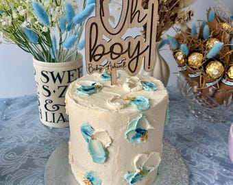 Oh Boy! Customised Wooden Cake Topper | baby shower