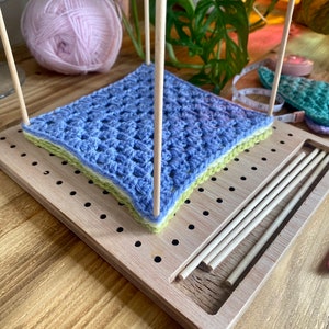 Granny square crochet knit blocking board for up to 16x16cm. Small batch locally made.