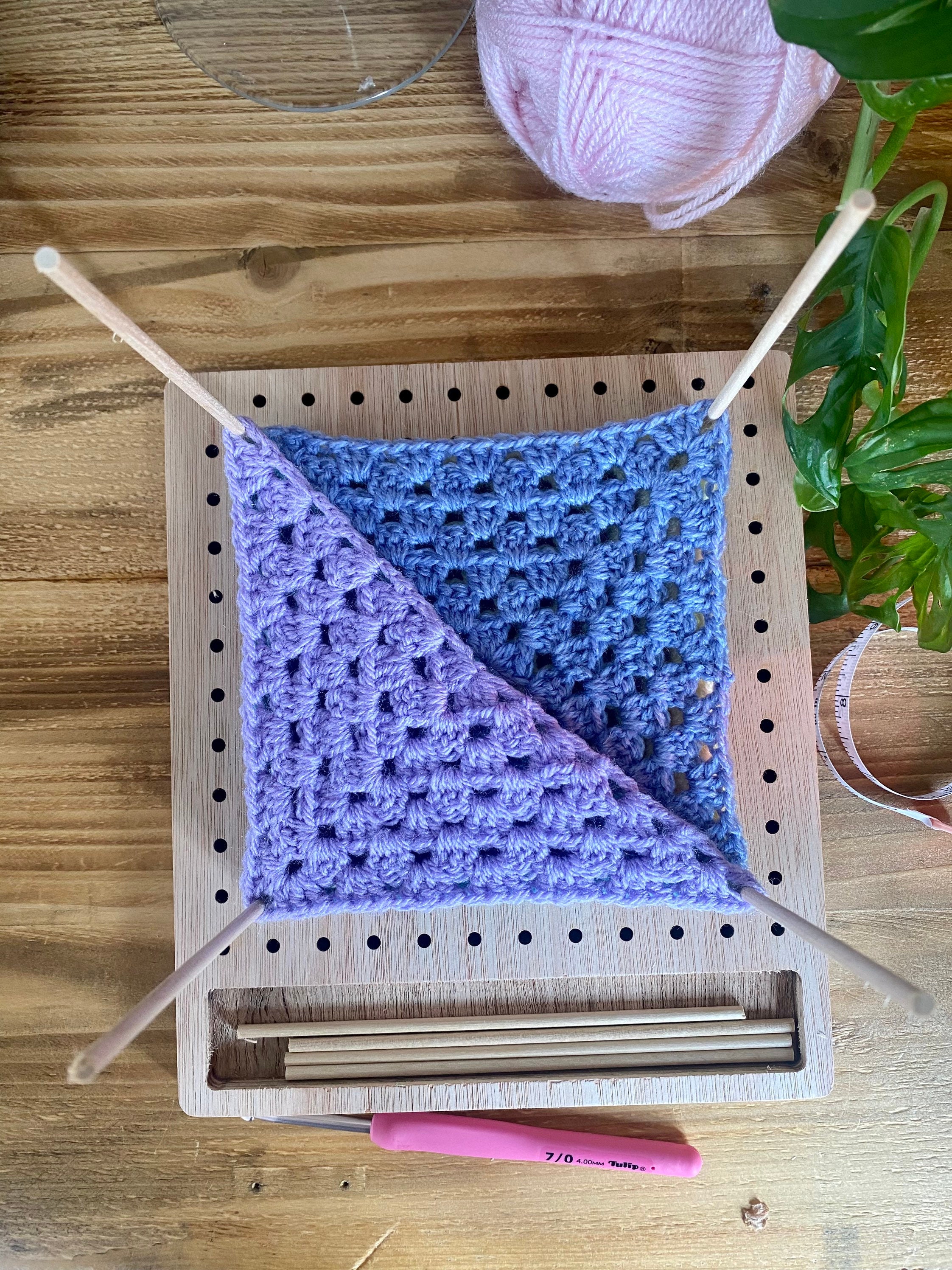 Coopay Blocking Board For Crochet, Granny Square Blocking Board Large 11 Inch, Crochet Blocking Board And Pins, Blocking Boards For Knitting Crochet Projects, Wooden Blocking Board, With Easel Design