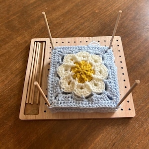 Crochet blocking board for blocking squares and granny squares up to 16x16cm. Small batch locally made.