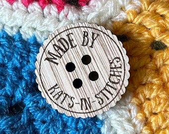 Personalised Wooden Buttons with Frill Edge in a Range of Sizes. Customise your Handmade Crafts