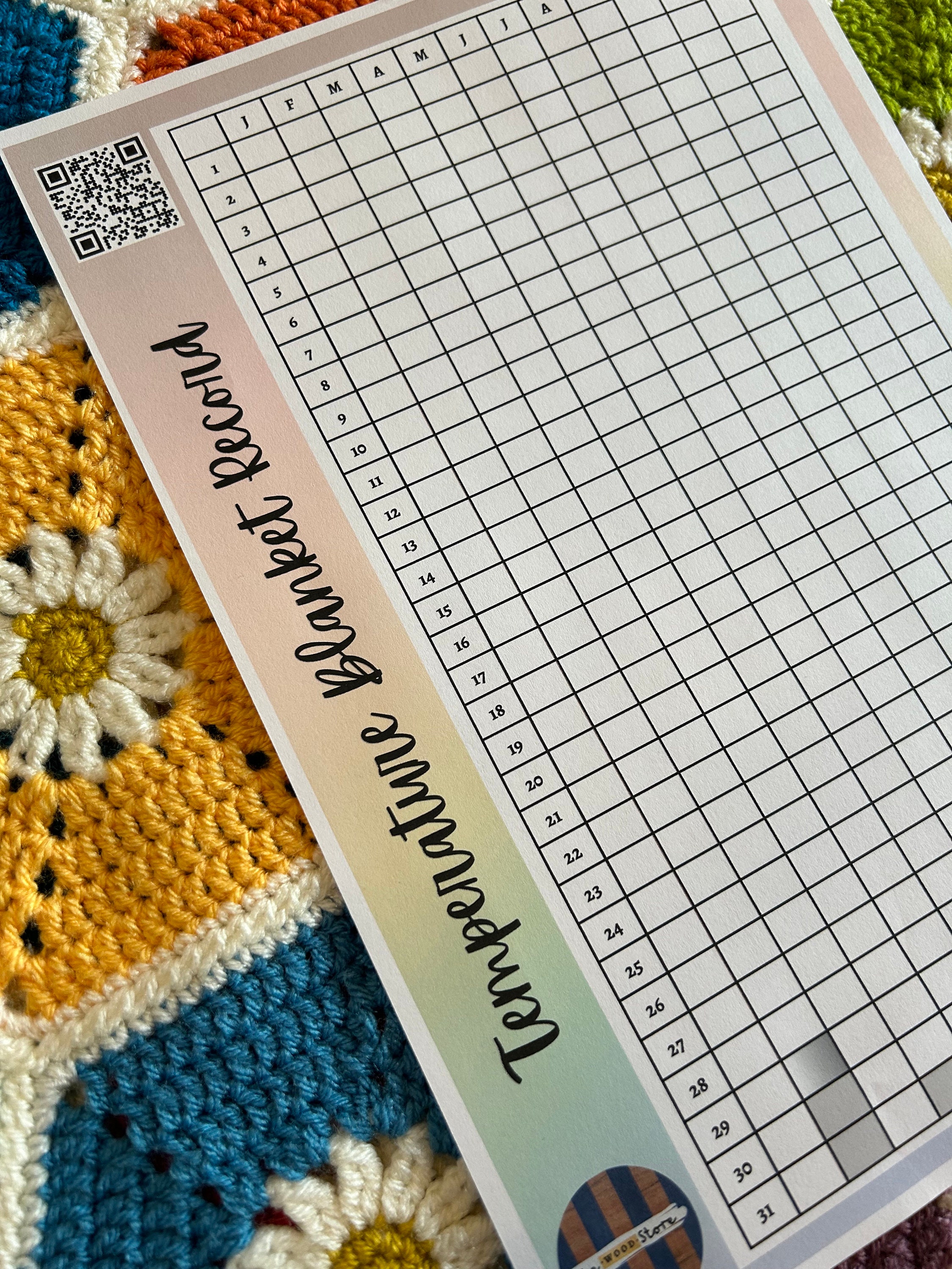 Temperature Blanket Record Log - DIGITAL DOWNLOAD - Crochet Knit