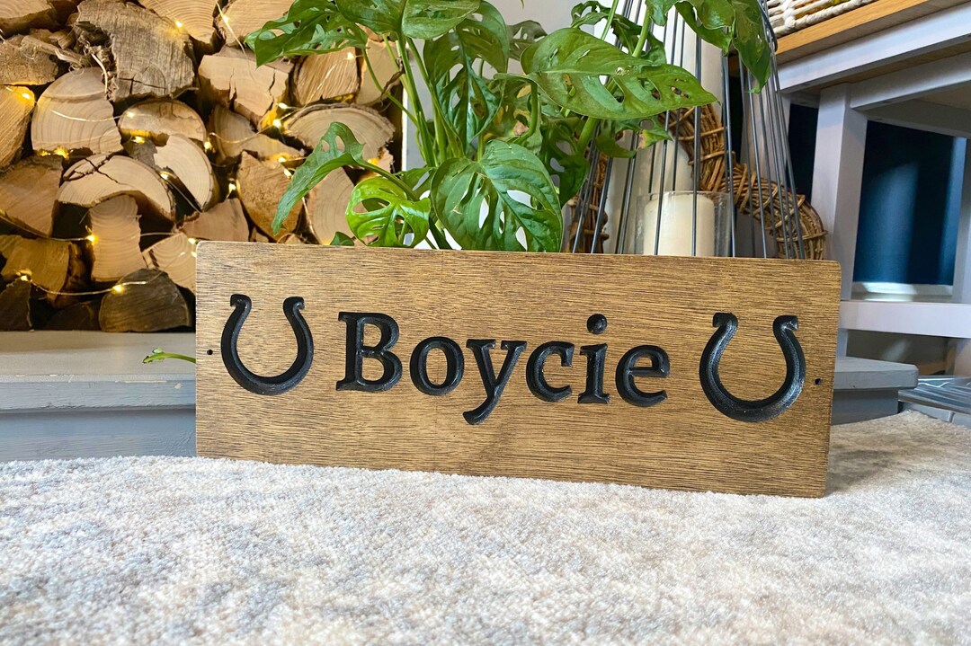 Horse Stable Door Name Sign Personalised Engraved Carved Wood Etsy