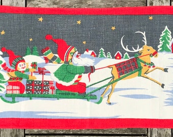 Sweden＊GOD JUL＊Christmas tapestry・* Vintage Norwegian Christmas Tapestry: God Jul Embroidered Wall