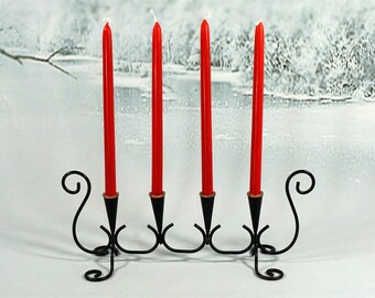 1950s Swedish Metal Wire and Copper Candle Holder| Vintage Nordic Christmas| Metal Candelabra