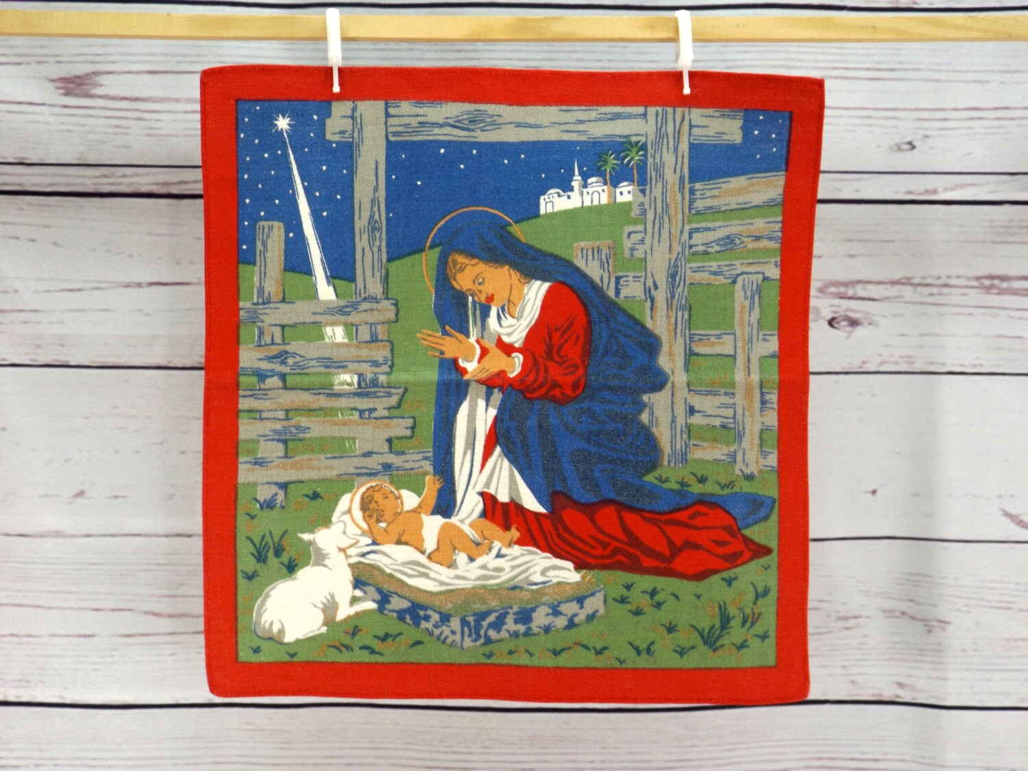 1950s Swedish Christmas Nativity Scene Wall Hanging Nordic Etsy