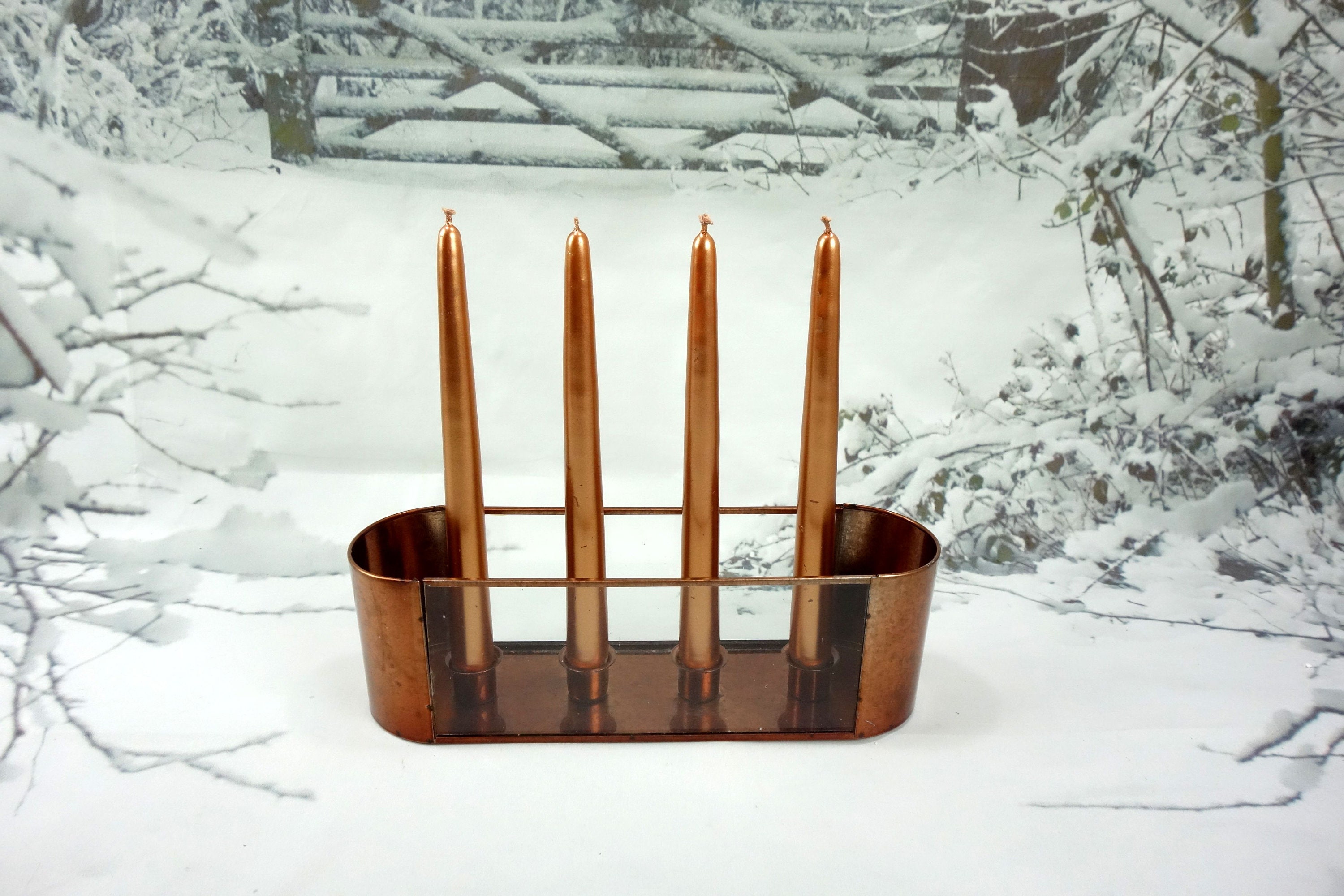 Glass and Metal Advent Candle Holder Nordic Christmas Advent Etsy