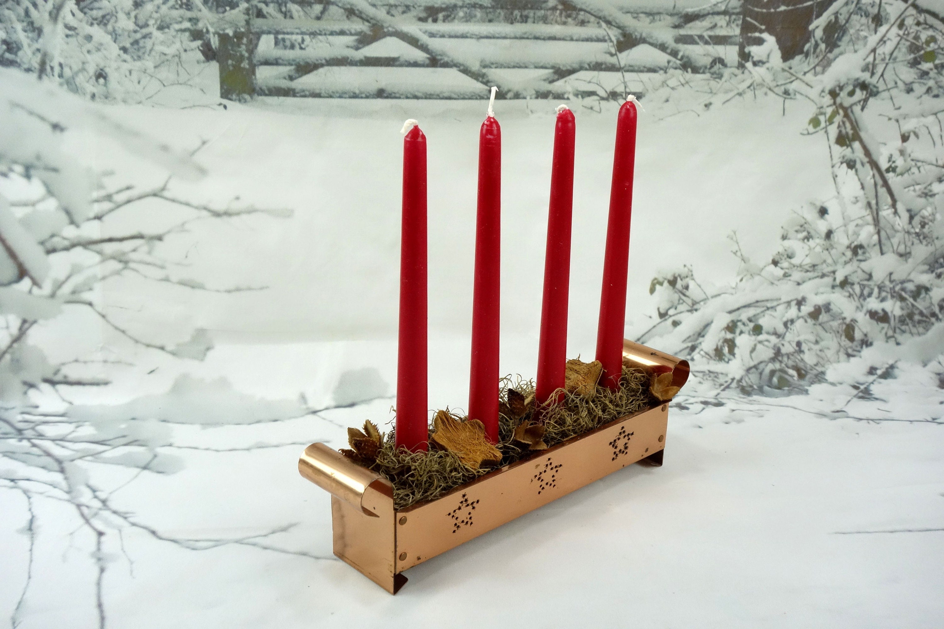 Swedish Copper Advent Candle Holder Nordic Christmas Advent Etsy