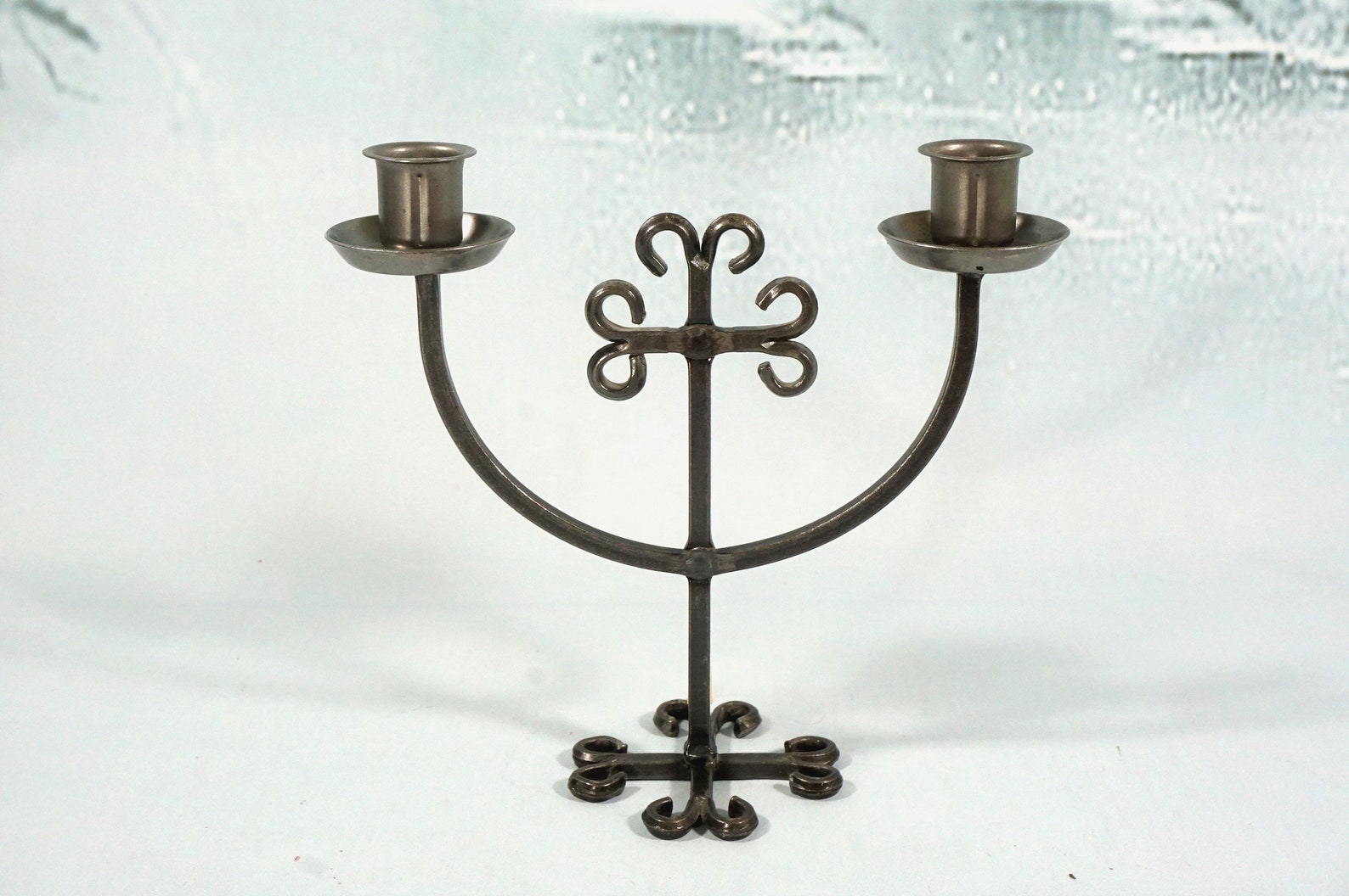2 Wrought Iron Candle Holders by Bo Svensk Sweden Swedish Etsy