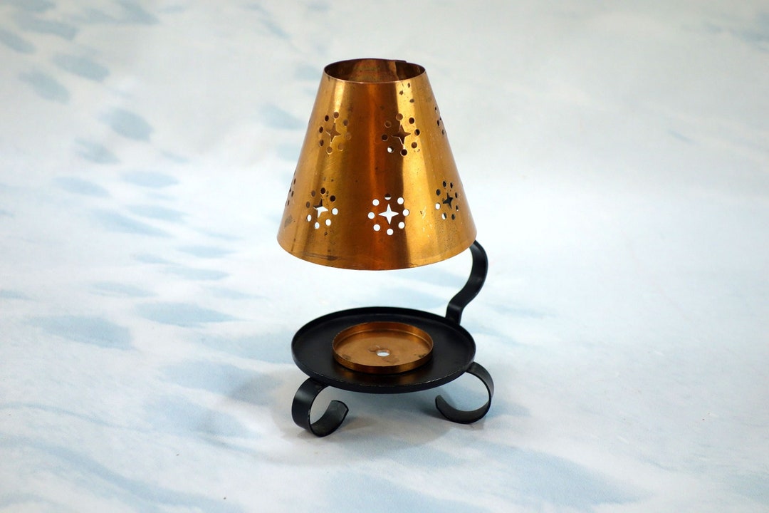 Copper and Black Metal Tealight Holder With Shade Scandi Etsy