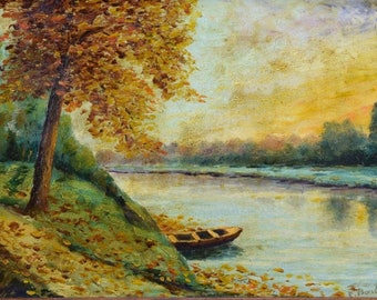 Corteccia di pittura a olio vintage autunno autunno