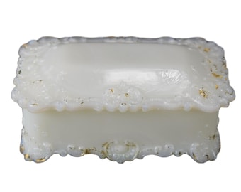 Rococo French Milk White Opaline Box Vallerysthal