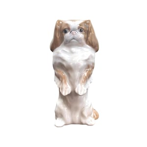 Estatueta vintage de cachorro pequinês Royal Copenhagen por Peter Herold Porcelana Dinamarca