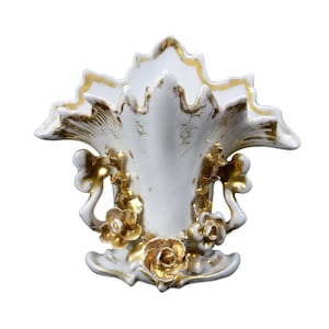 Porcelain of Paris Vase, Antique White & Gold Bride Vase, French Vase de Mariées, Roses Vase, Shabby Romantic Home Decor