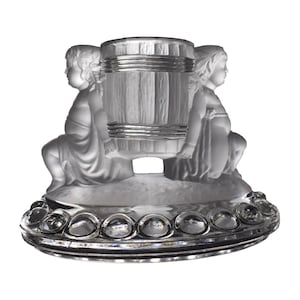 Baccarat Crystal Antique Bacchus Figurine Match Safe Toothpick Holder